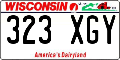 WI license plate 323XGY