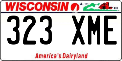 WI license plate 323XME