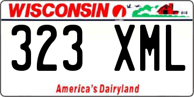WI license plate 323XML