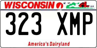 WI license plate 323XMP