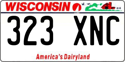 WI license plate 323XNC
