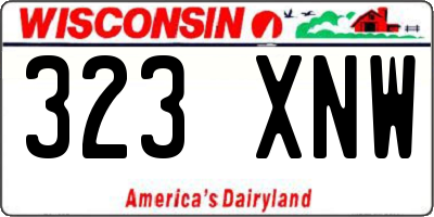 WI license plate 323XNW