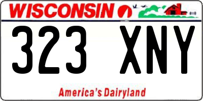WI license plate 323XNY