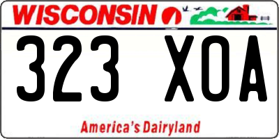 WI license plate 323XOA