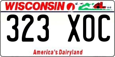 WI license plate 323XOC
