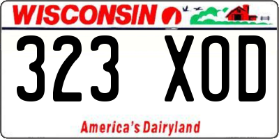 WI license plate 323XOD