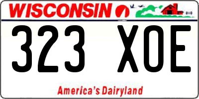 WI license plate 323XOE
