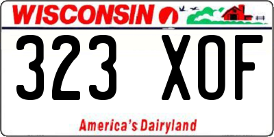 WI license plate 323XOF