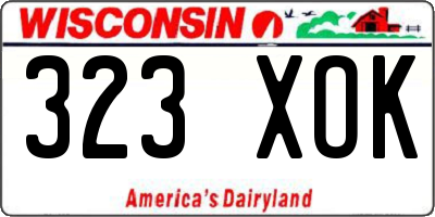 WI license plate 323XOK