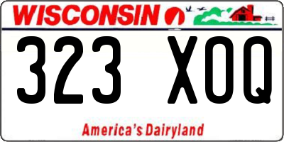 WI license plate 323XOQ
