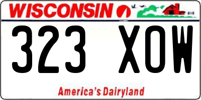 WI license plate 323XOW