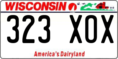 WI license plate 323XOX