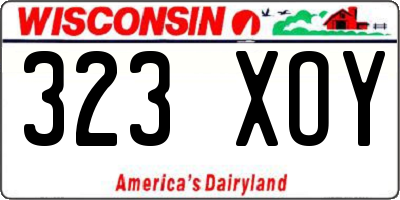 WI license plate 323XOY