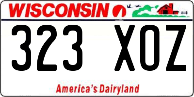 WI license plate 323XOZ