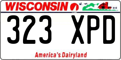 WI license plate 323XPD