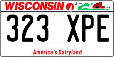 WI license plate 323XPE
