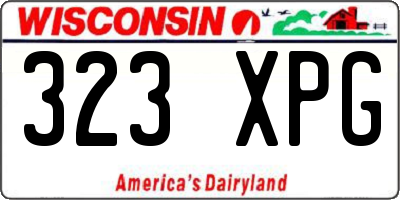 WI license plate 323XPG
