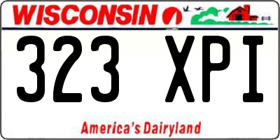 WI license plate 323XPI