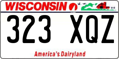 WI license plate 323XQZ