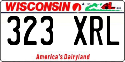 WI license plate 323XRL
