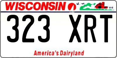 WI license plate 323XRT