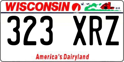 WI license plate 323XRZ