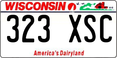 WI license plate 323XSC