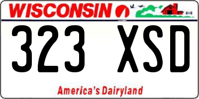 WI license plate 323XSD