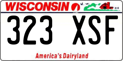 WI license plate 323XSF