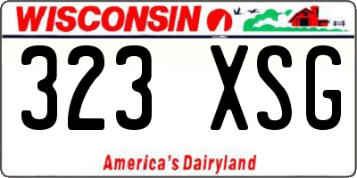 WI license plate 323XSG