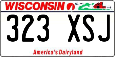 WI license plate 323XSJ