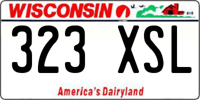 WI license plate 323XSL