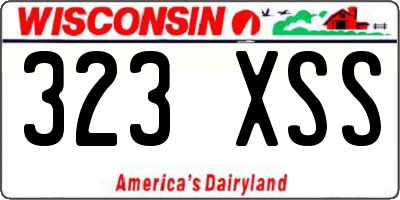 WI license plate 323XSS