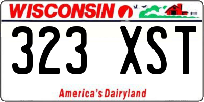 WI license plate 323XST