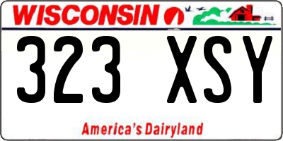 WI license plate 323XSY