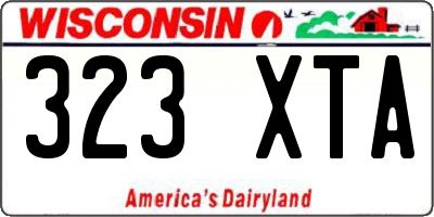 WI license plate 323XTA