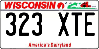 WI license plate 323XTE