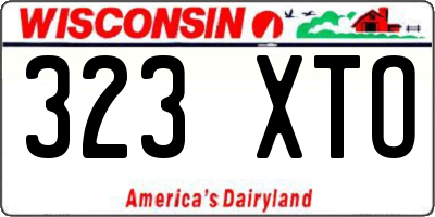 WI license plate 323XTO