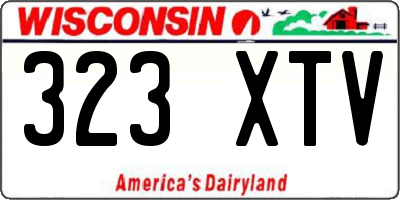 WI license plate 323XTV