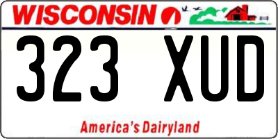 WI license plate 323XUD
