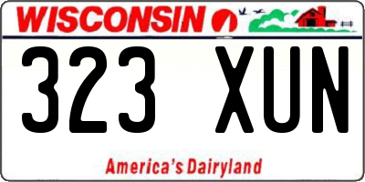 WI license plate 323XUN