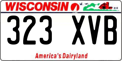 WI license plate 323XVB