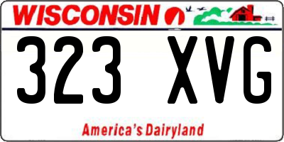 WI license plate 323XVG