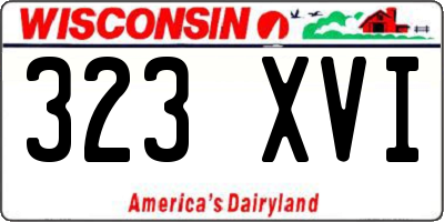 WI license plate 323XVI