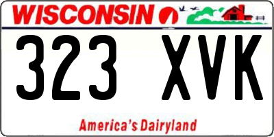WI license plate 323XVK