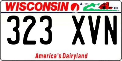WI license plate 323XVN