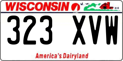 WI license plate 323XVW