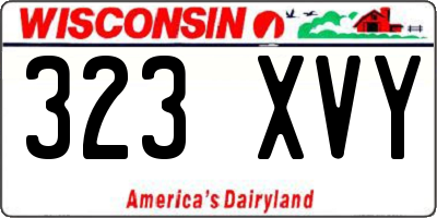 WI license plate 323XVY