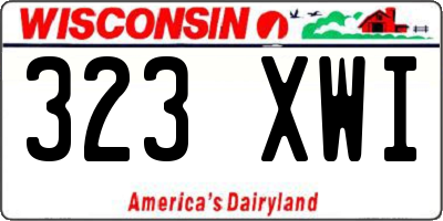 WI license plate 323XWI