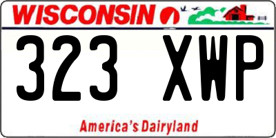 WI license plate 323XWP